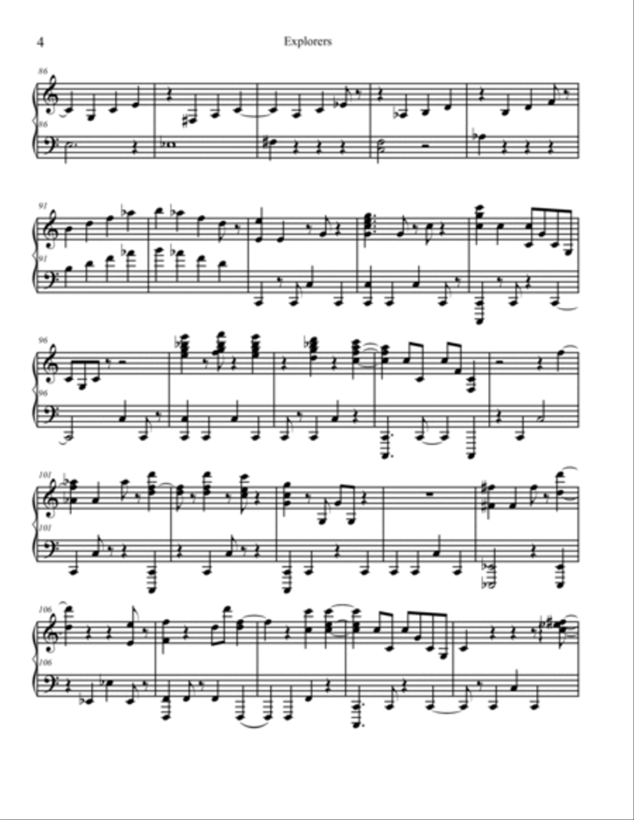 Explorers Piano Solo scores gallery preview page 4