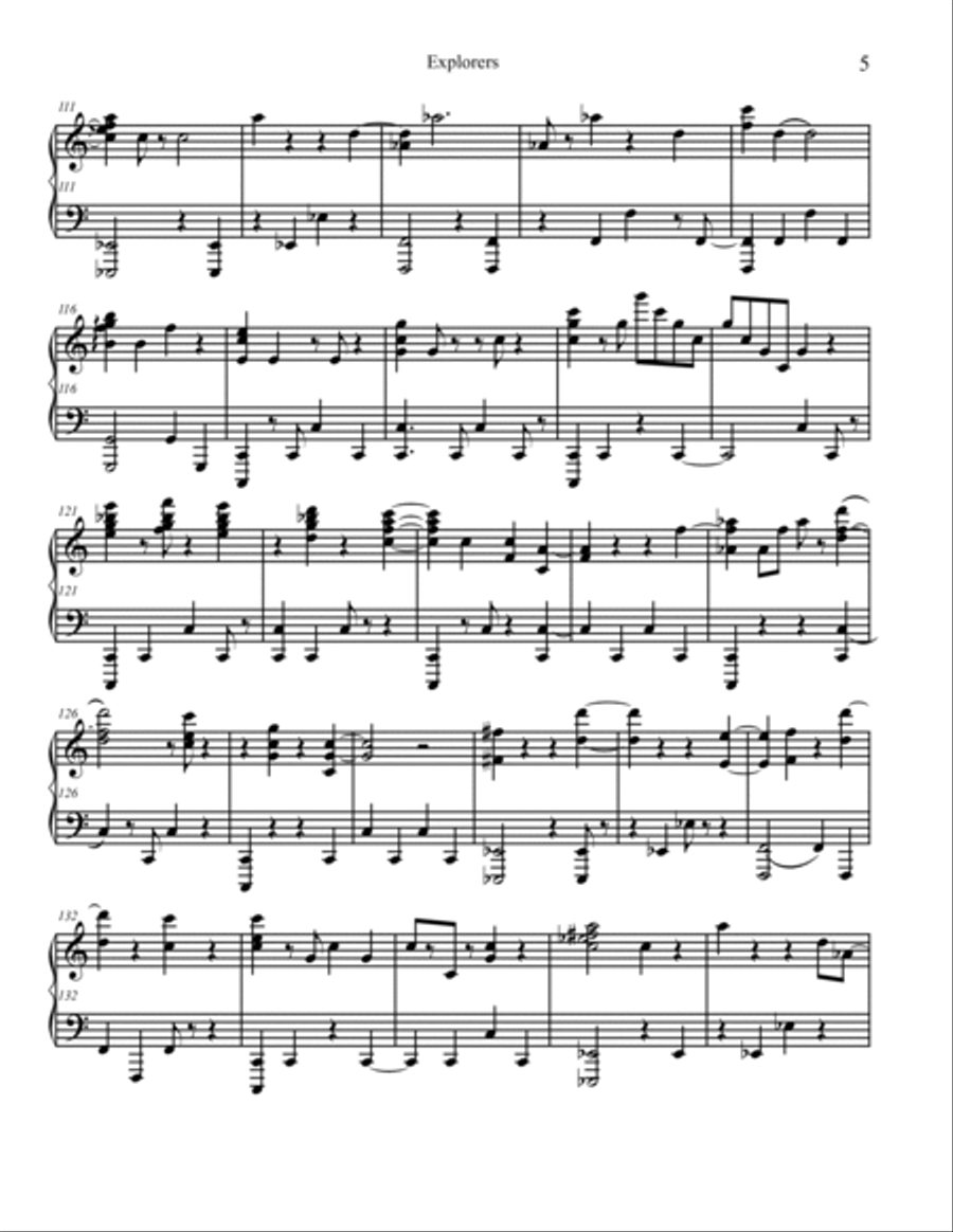 Explorers Piano Solo scores gallery preview page 5