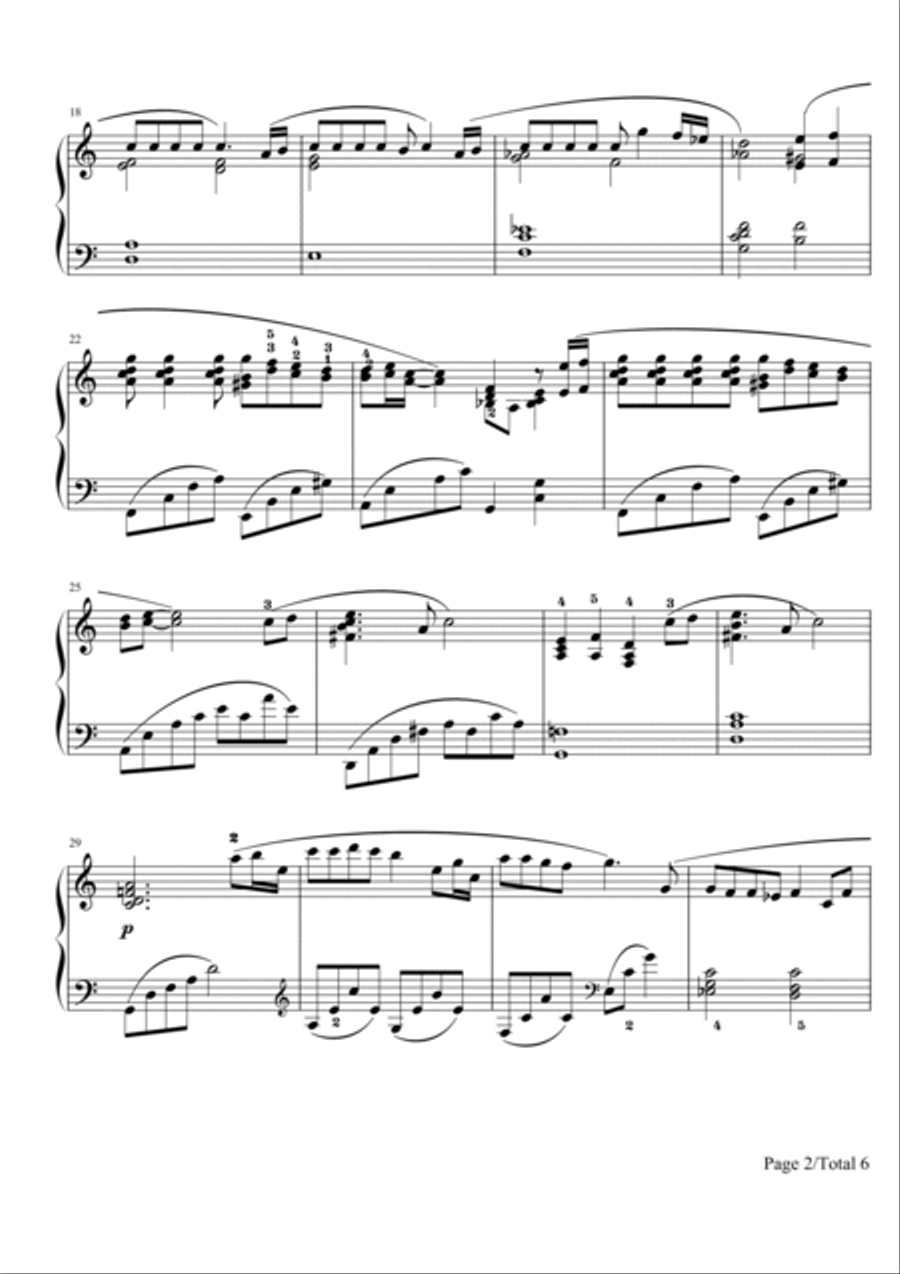 One Summer's Day(form Spirited Away) Piano Solo Sheet Piano Solo scores gallery preview page 2