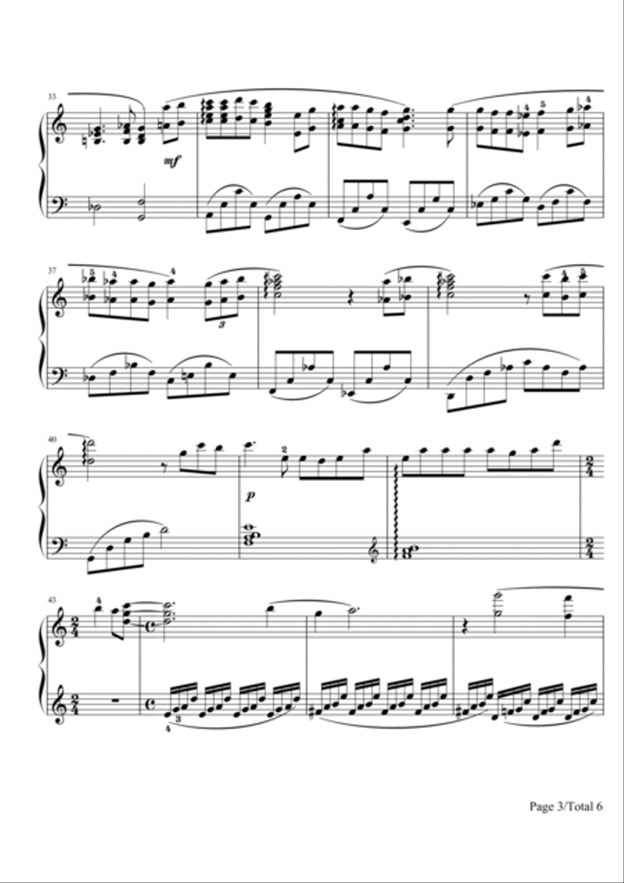One Summer's Day(form Spirited Away) Piano Solo Sheet Piano Solo scores gallery preview page 3