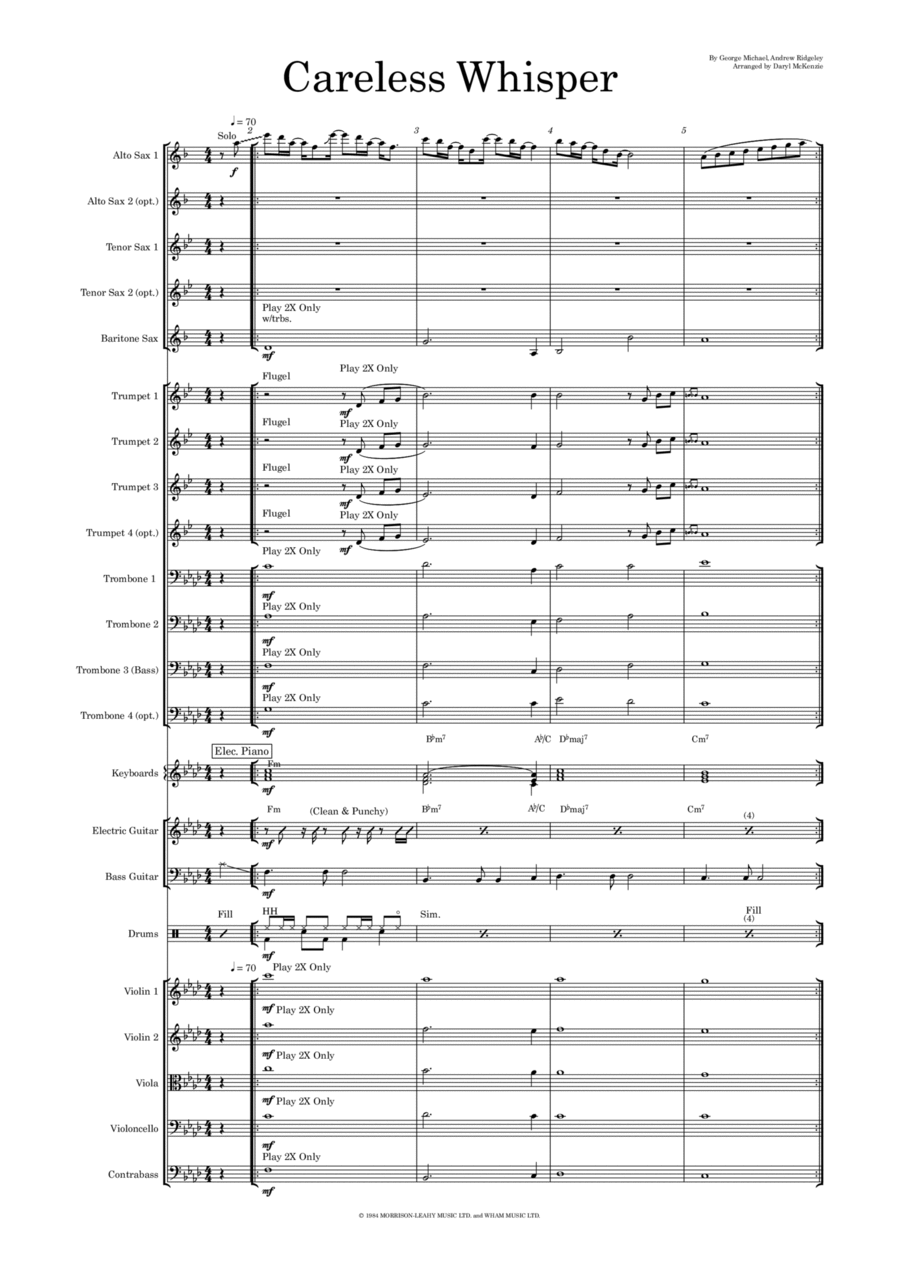 Careless Whisper Jazz Ensemble scores gallery preview page 1