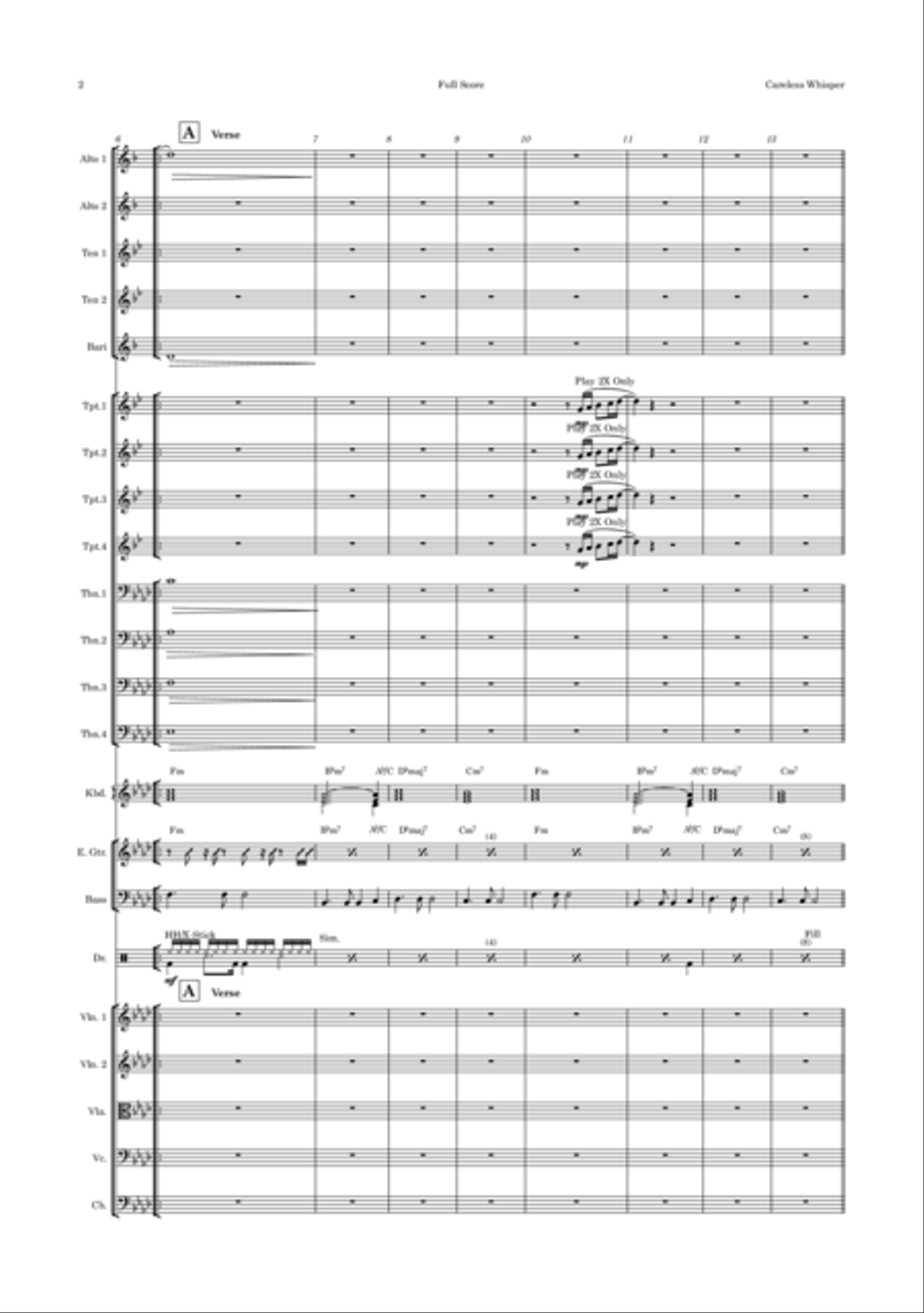 Careless Whisper Jazz Ensemble scores gallery preview page 2