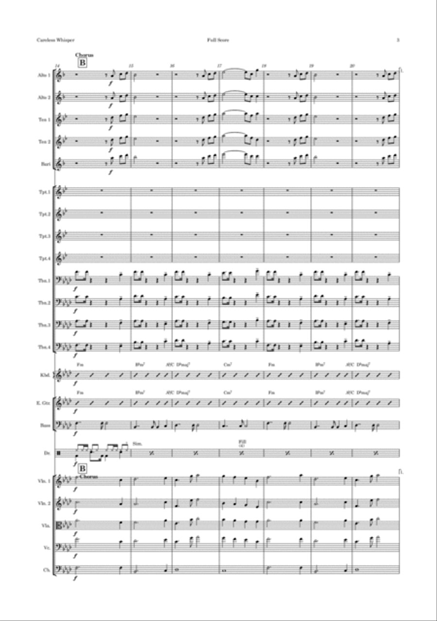 Careless Whisper Jazz Ensemble scores gallery preview page 3