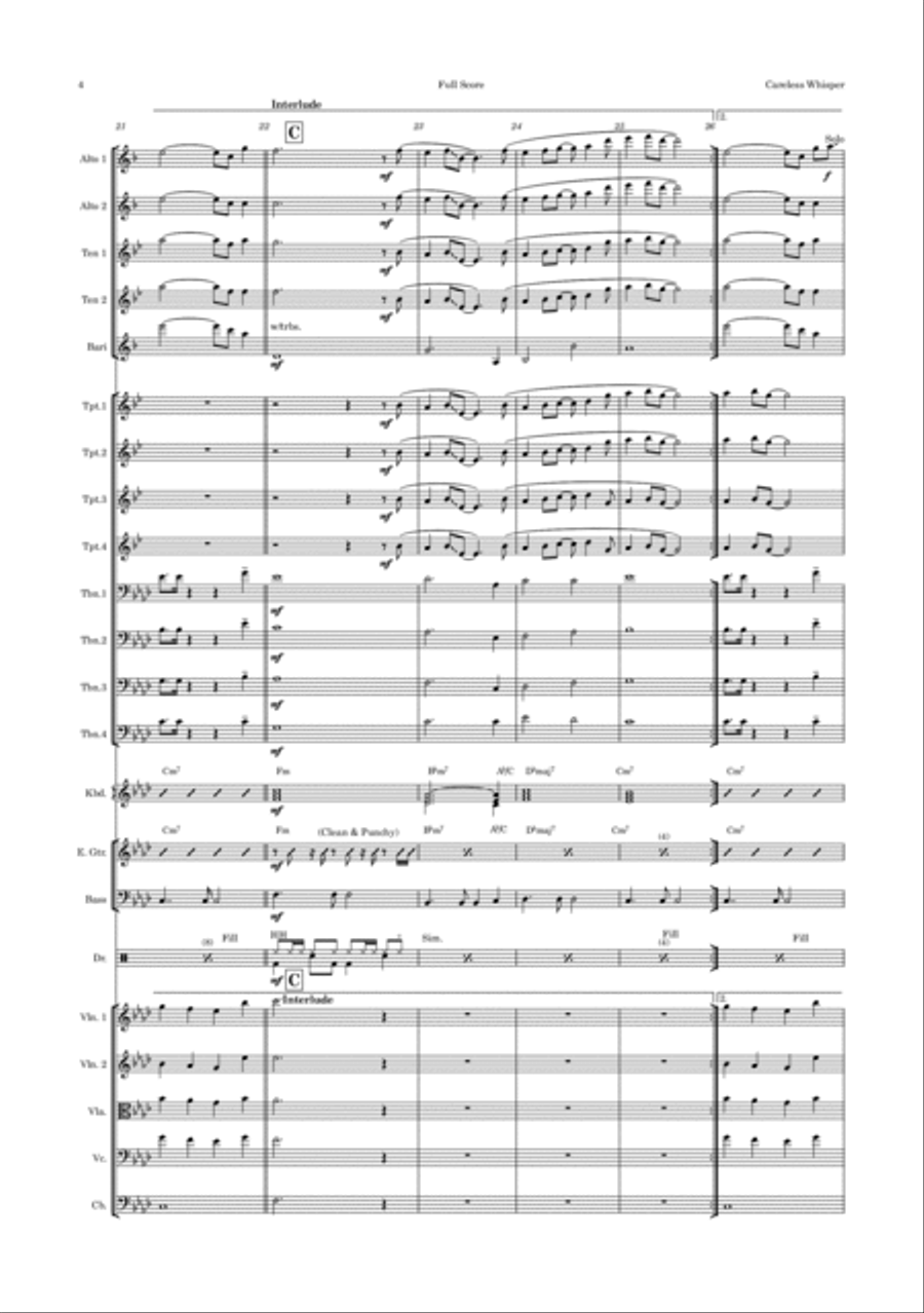 Careless Whisper Jazz Ensemble scores gallery preview page 4