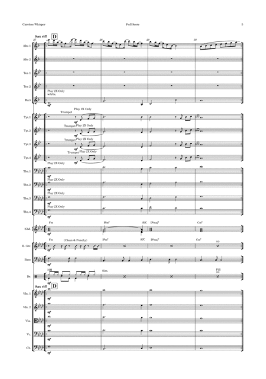 Careless Whisper Jazz Ensemble scores gallery preview page 5