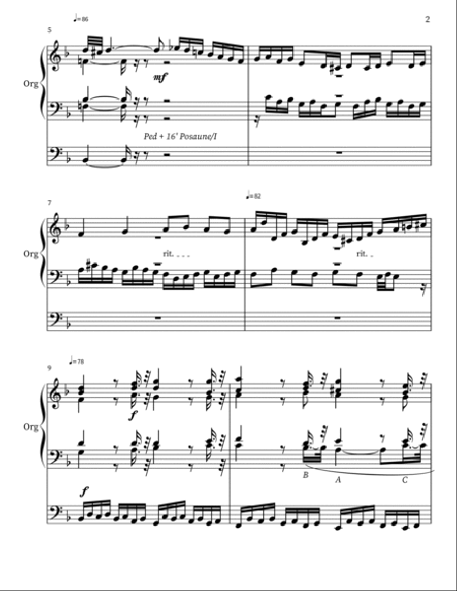 Praeludium, Chorale, and Fugue in d minor for Organ Organ Solo scores gallery preview page 2