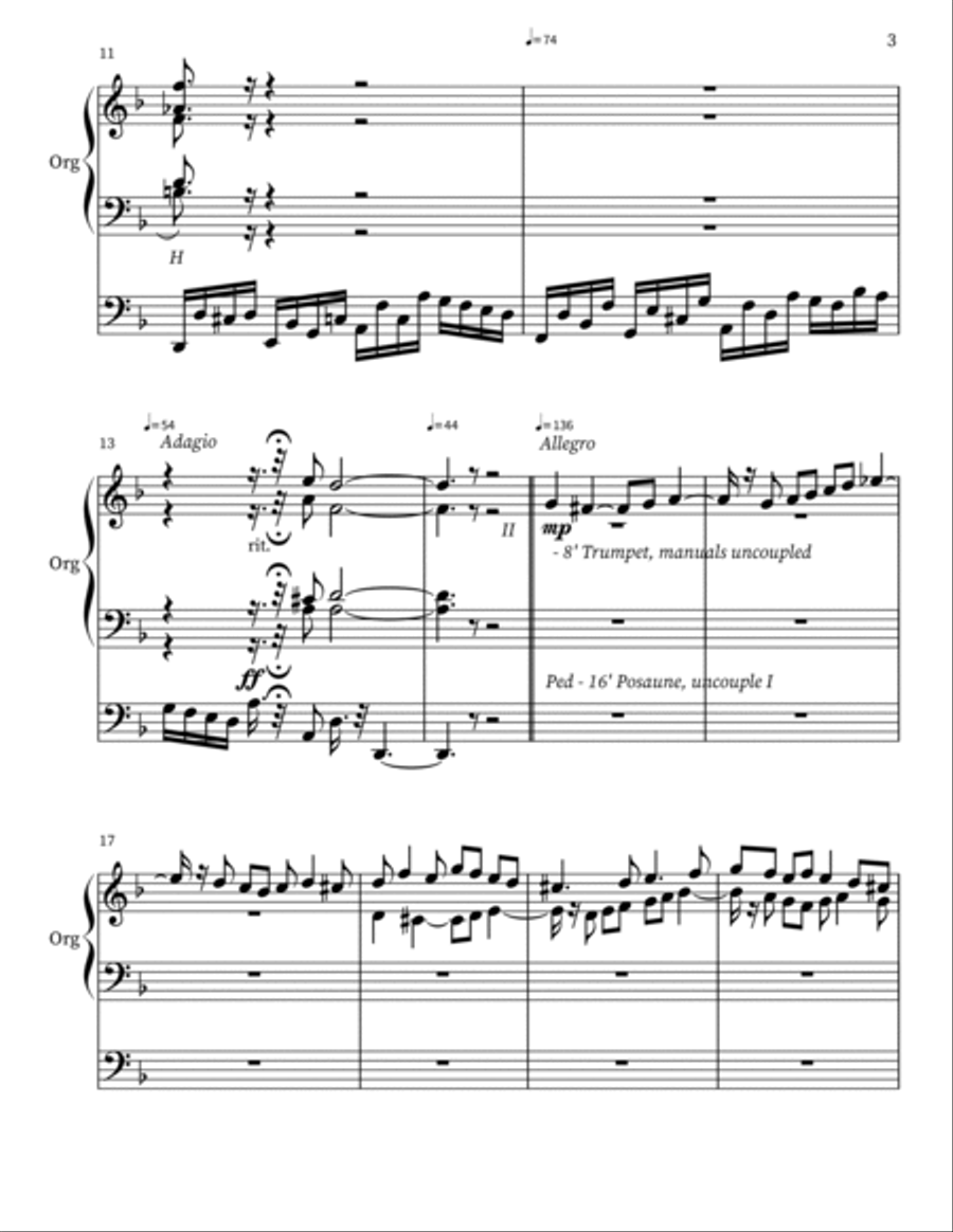 Praeludium, Chorale, and Fugue in d minor for Organ Organ Solo scores gallery preview page 3