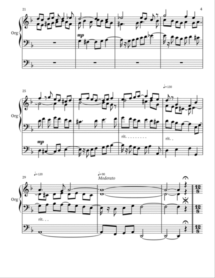 Praeludium, Chorale, and Fugue in d minor for Organ Organ Solo scores gallery preview page 4