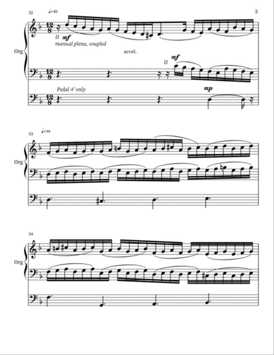 Praeludium, Chorale, and Fugue in d minor for Organ Organ Solo scores gallery preview page 5
