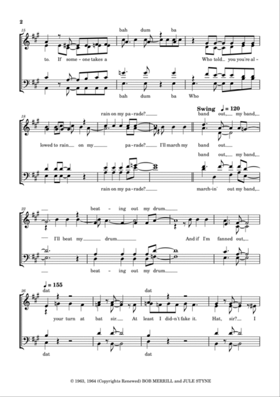 Don't Rain On My Parade Don't Rain On My Parade 4-Part scores gallery preview page 2