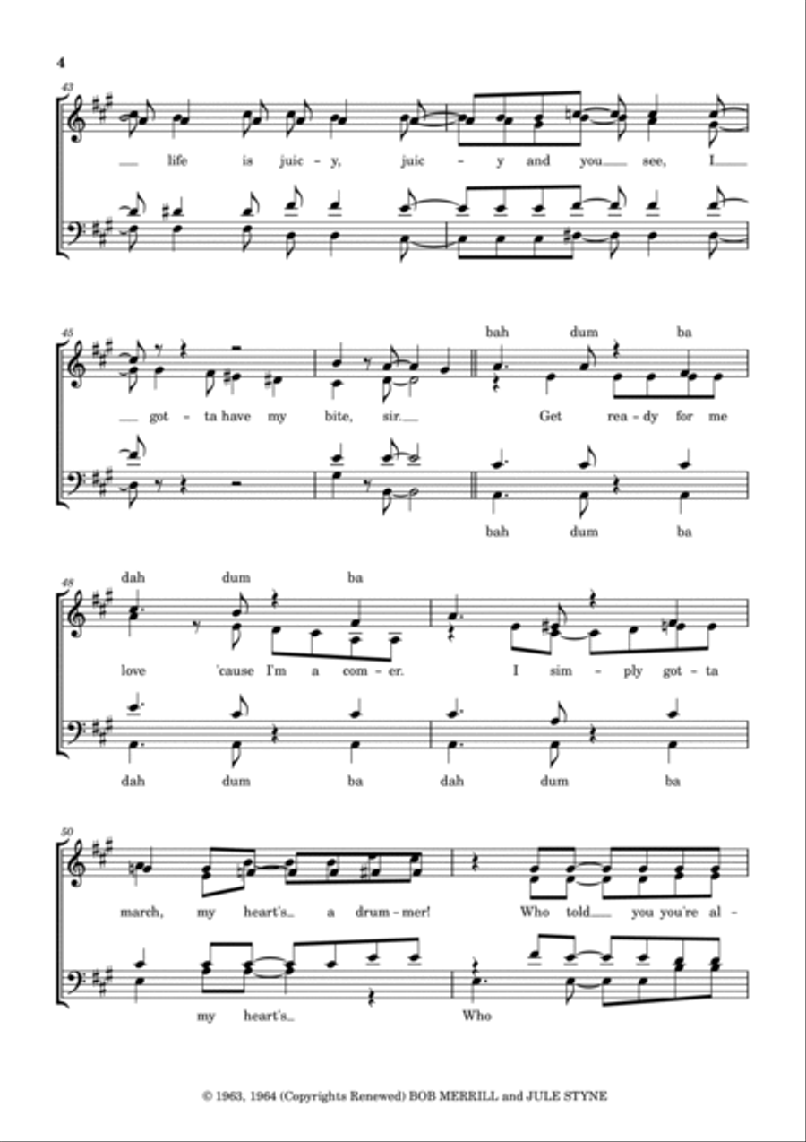 Don't Rain On My Parade Don't Rain On My Parade 4-Part scores gallery preview page 4