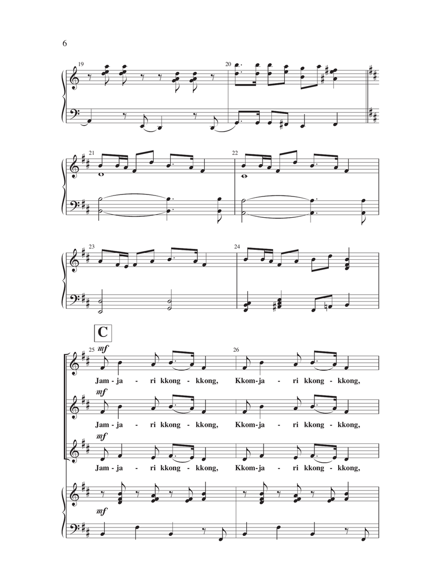 Jamjari Kkongkkong (Freeze Dragonfly) (arr. Minhee Kim) SSA scores gallery preview page 4