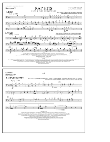 Rap Hits (Low, Yeah!, Industry Baby) - Baritone B.C.