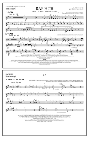 Rap Hits (Low, Yeah!, Industry Baby) - Baritone T.C.