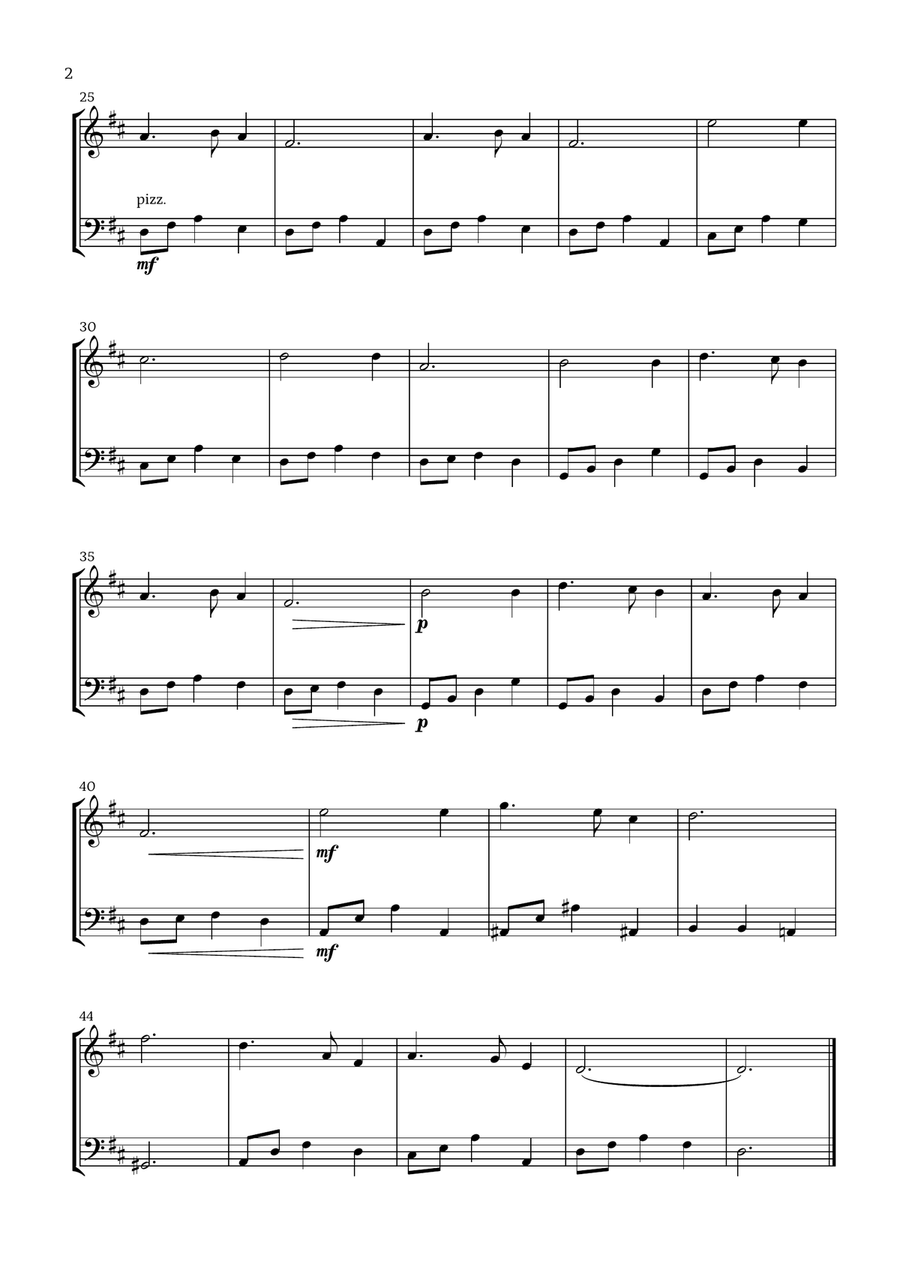 Silent Night (Oboe and Cello) - Beginner Level Chamber Music scores gallery preview page 2