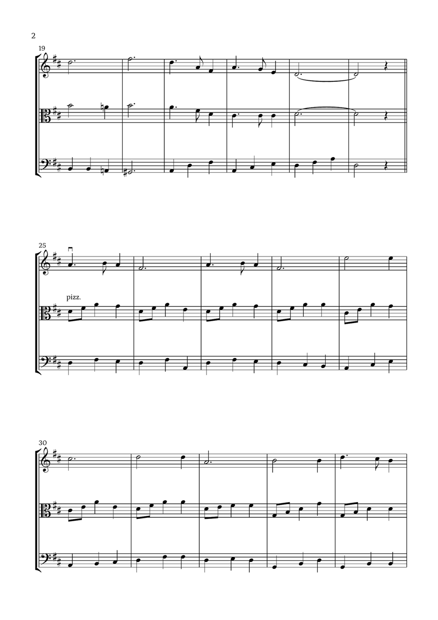 Silent Night (Violin, Viola and Cello) - Beginner Level String Trio scores gallery preview page 2