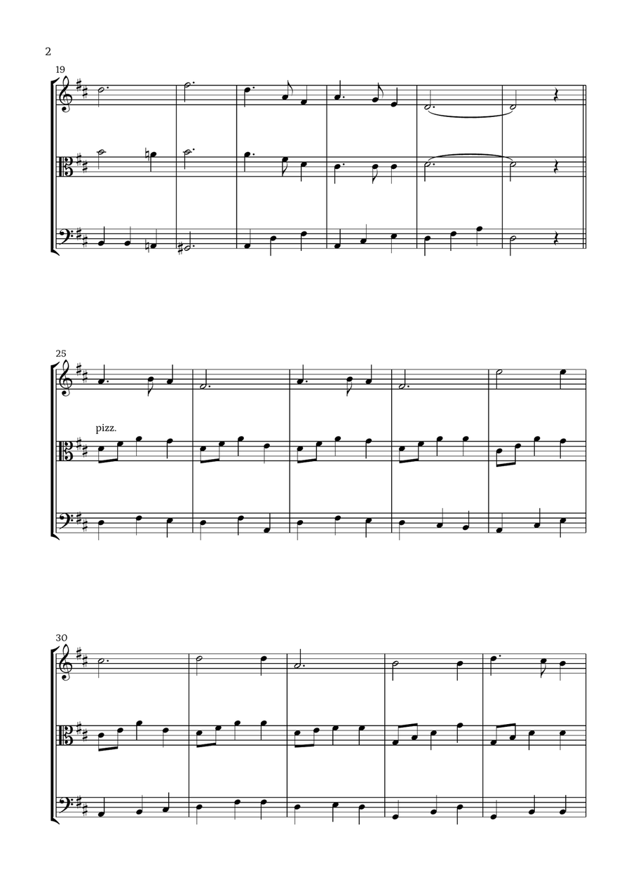 Silent Night (Oboe, Viola and Cello) - Beginner Level Small Ensemble scores gallery preview page 2