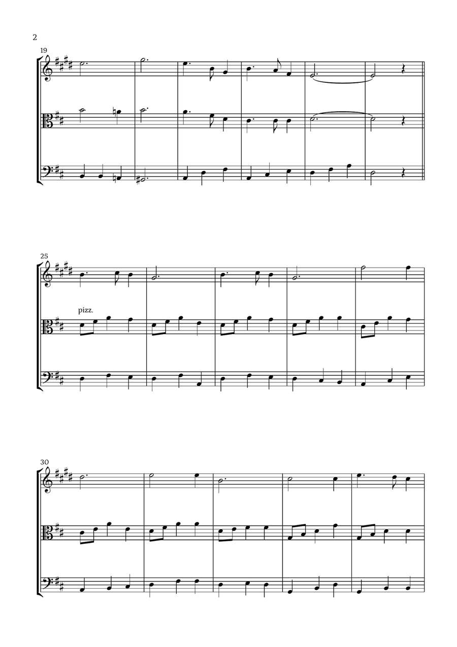 Silent Night (Clarinet, Viola and Cello) - Beginner Level Small Ensemble scores gallery preview page 2