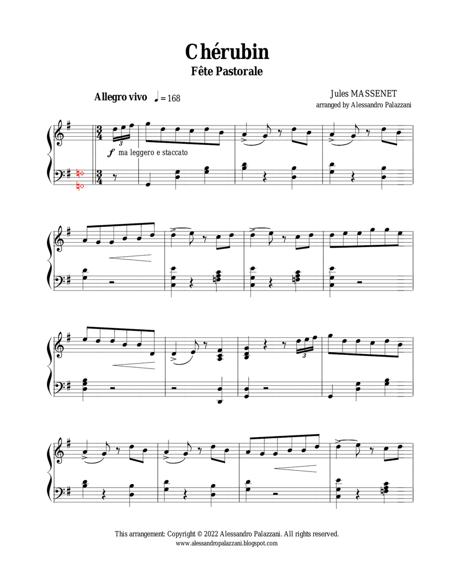 Chérubin: Fête Pastorale et Aubade - for Lever Harp Celtic Harp scores gallery preview page 6