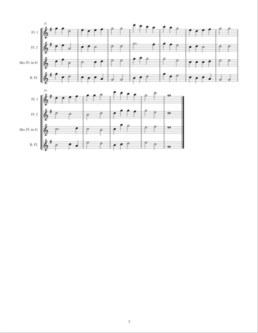Good King Wenceslas for Mixed Flute Quartet Flute Quartet scores gallery preview page 2