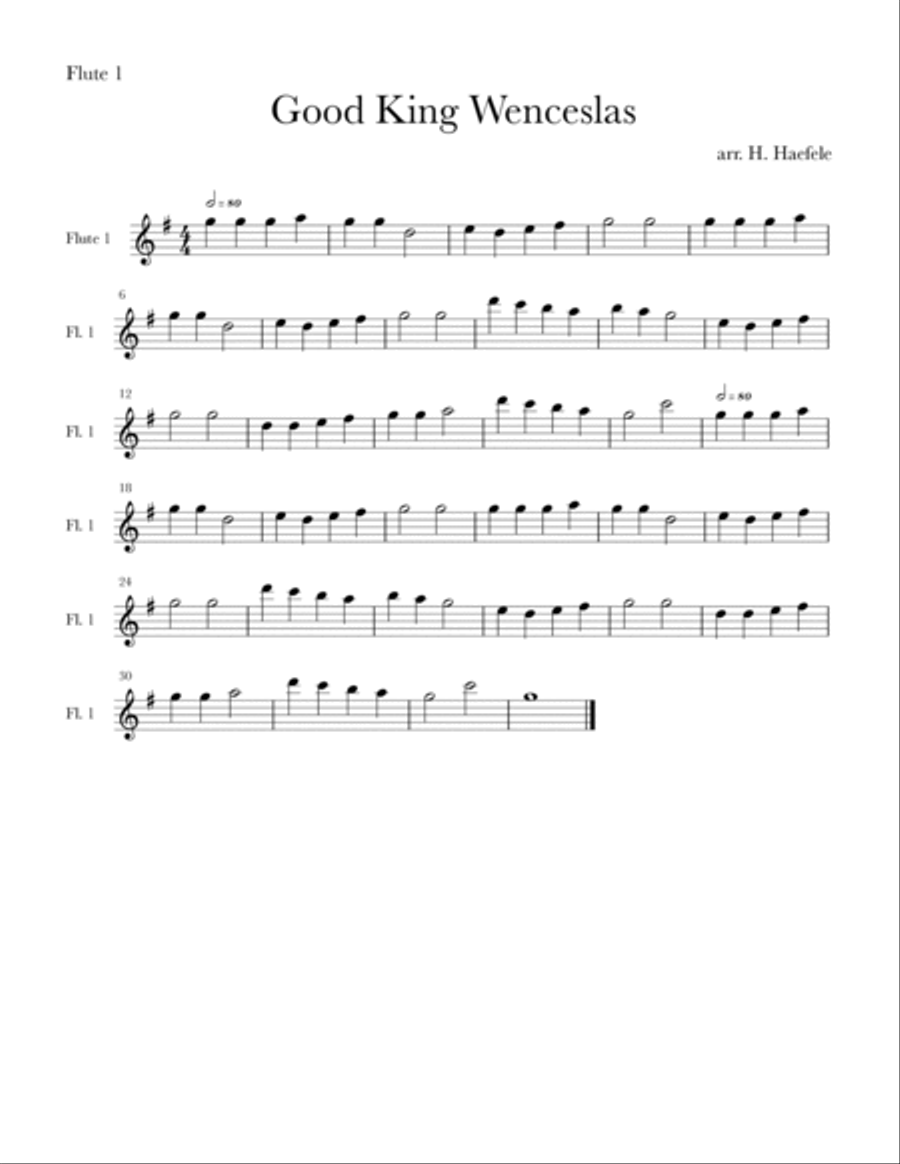 Good King Wenceslas for Mixed Flute Quartet Flute Quartet scores gallery preview page 3