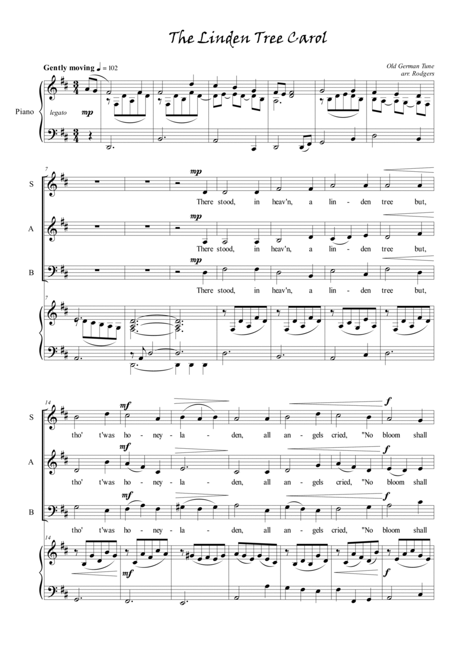 The Linden Tree Carol 3-Part scores gallery preview page 1