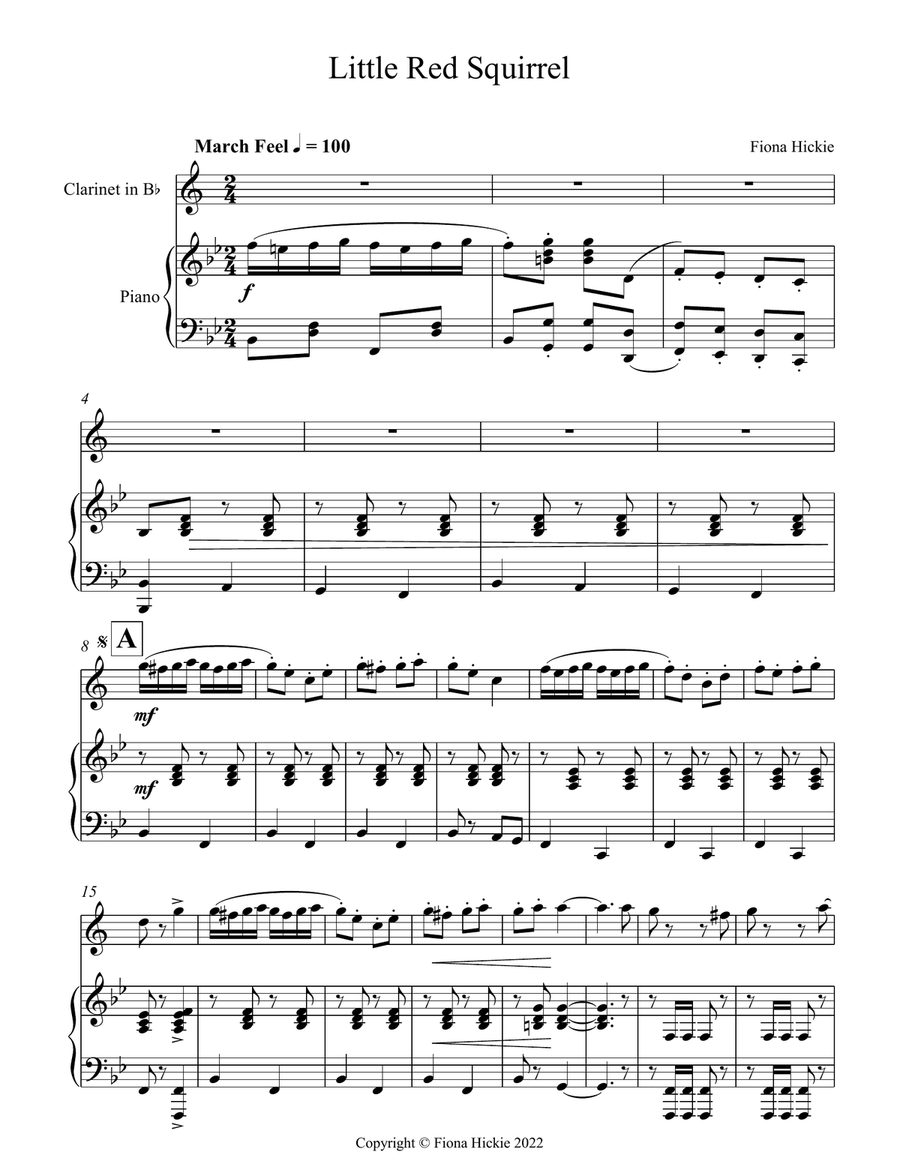 Little Red Squirrel Little Red Squirrel B-Flat Clarinet scores gallery preview page 2
