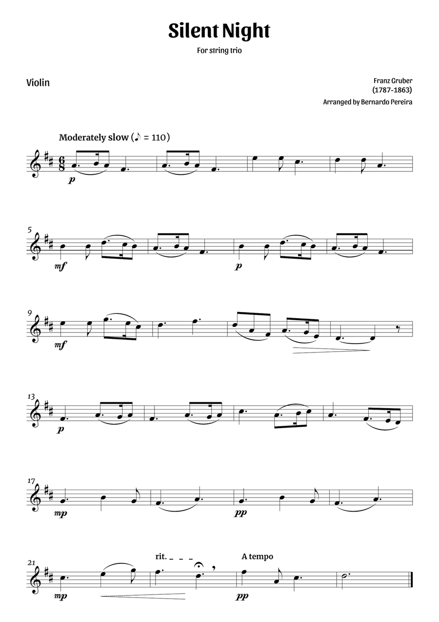 Silent Night (for string trio) String Trio scores gallery preview page 3