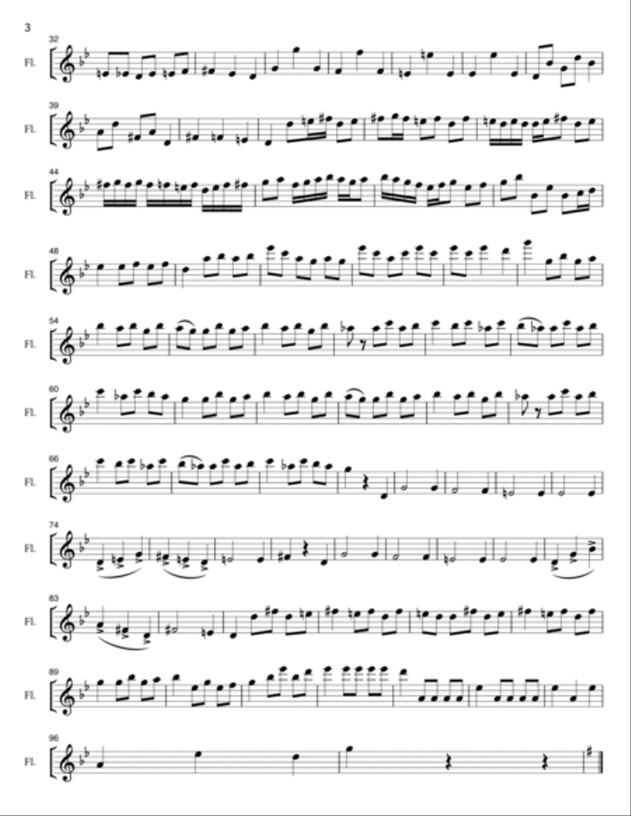Variations on Danse Macabre Flute Solo scores gallery preview page 3