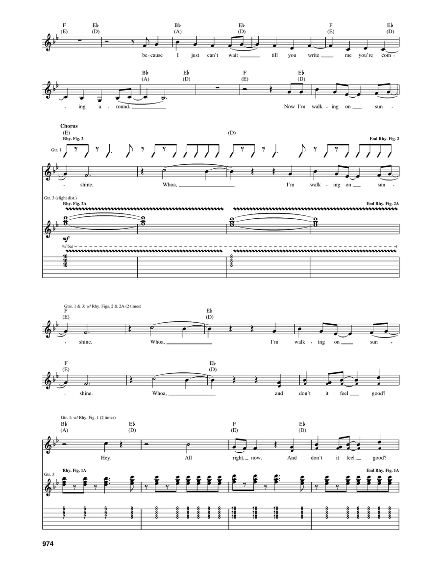 Walking On Sunshine Walking On Sunshine Acoustic Guitar scores gallery preview page 2