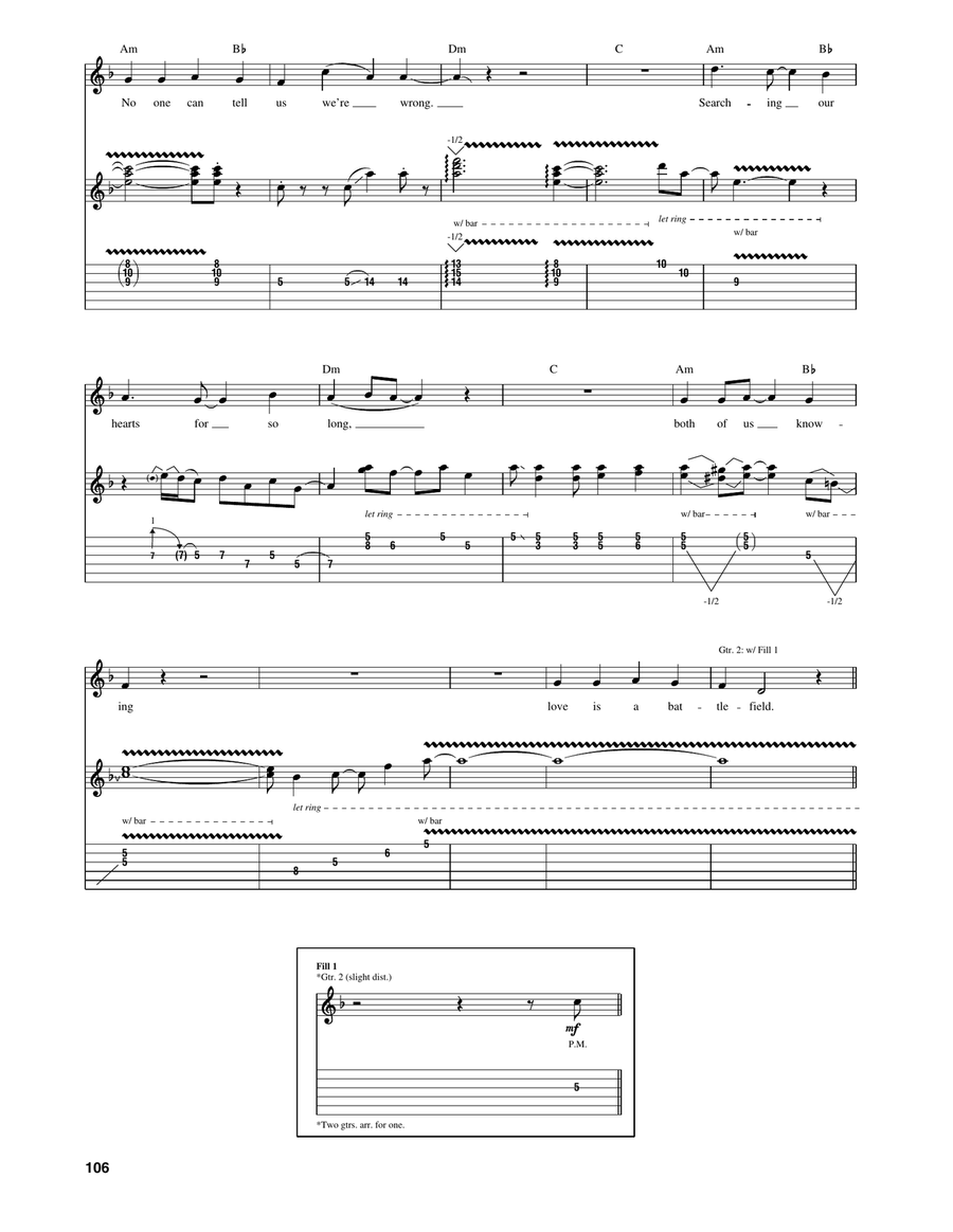 Love Is A Battlefield Love Is A Battlefield Acoustic Guitar scores gallery preview page 3