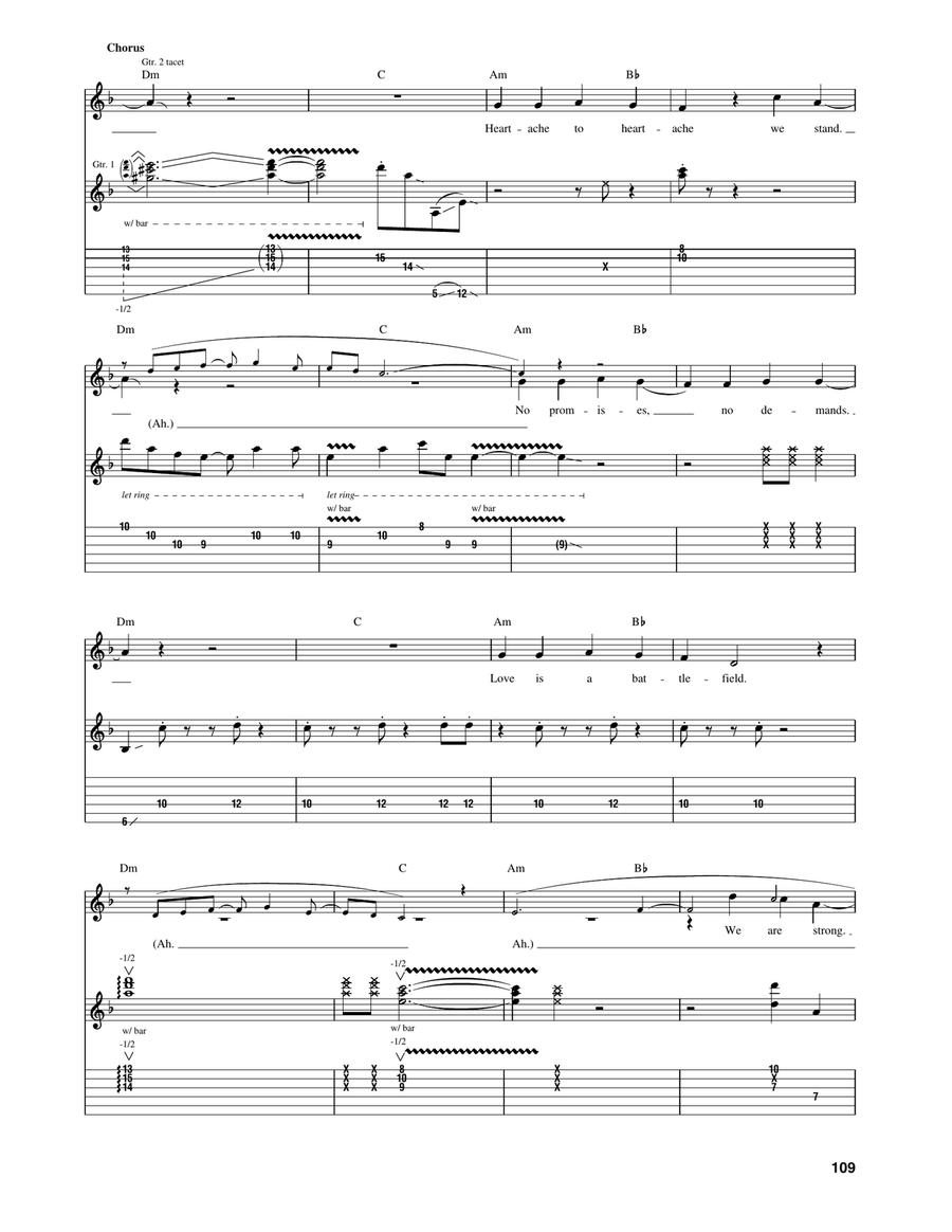 Love Is A Battlefield Love Is A Battlefield Acoustic Guitar scores gallery preview page 6