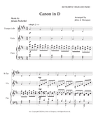 Canon in D (Trio for Trumpet, Violin and Piano) Small Ensemble scores gallery preview page 5