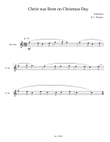Christ was Born on Christmas Day (Alto Sax Solo) mini preview