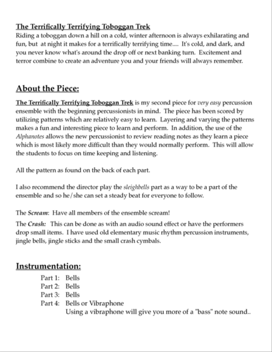 The Terrifically Terrifying Toboggan Trek School and Community scores gallery preview page 2