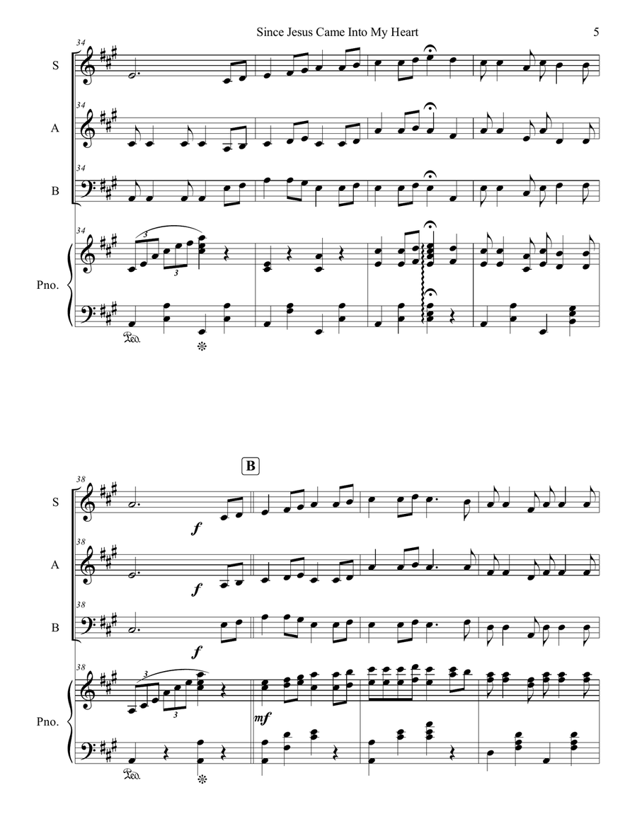 Since Jesus Came Into My Heart 3-Part scores gallery preview page 5