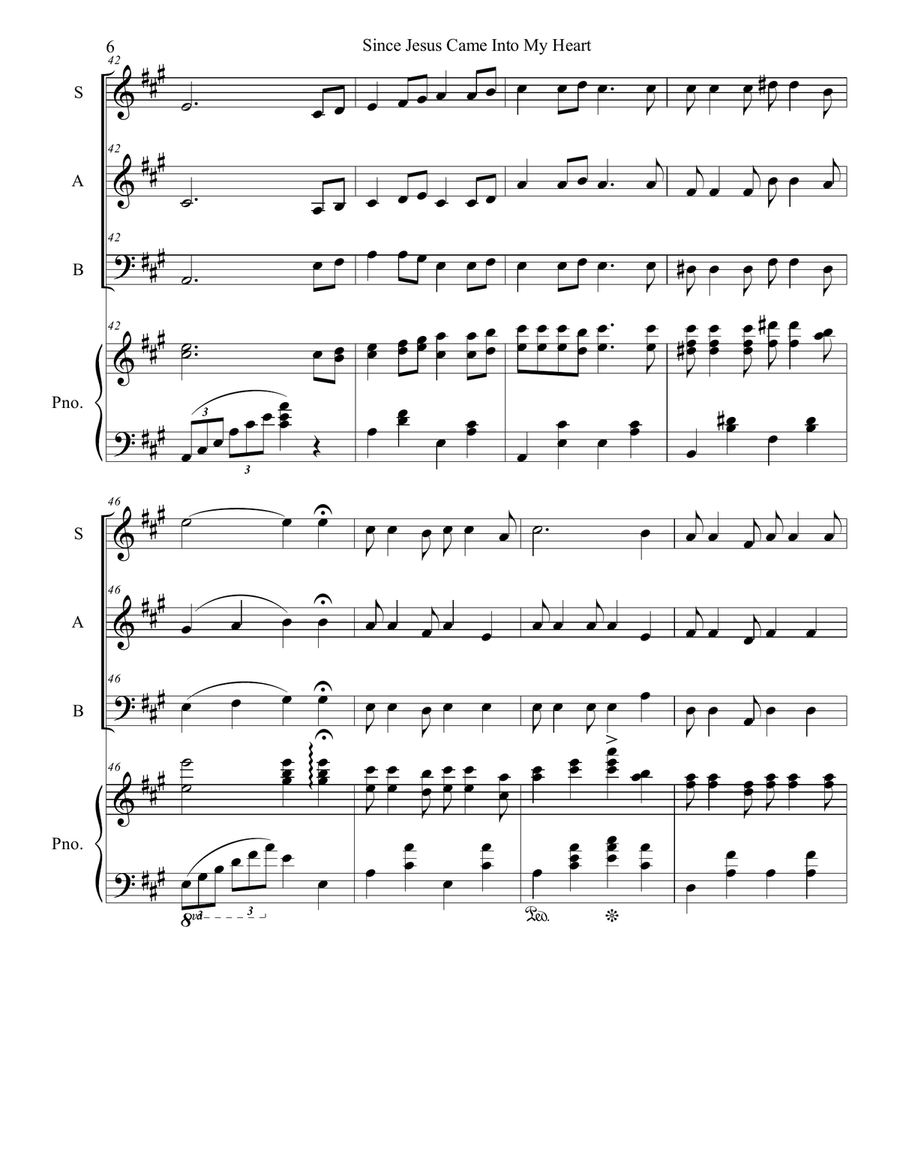 Since Jesus Came Into My Heart 3-Part scores gallery preview page 6