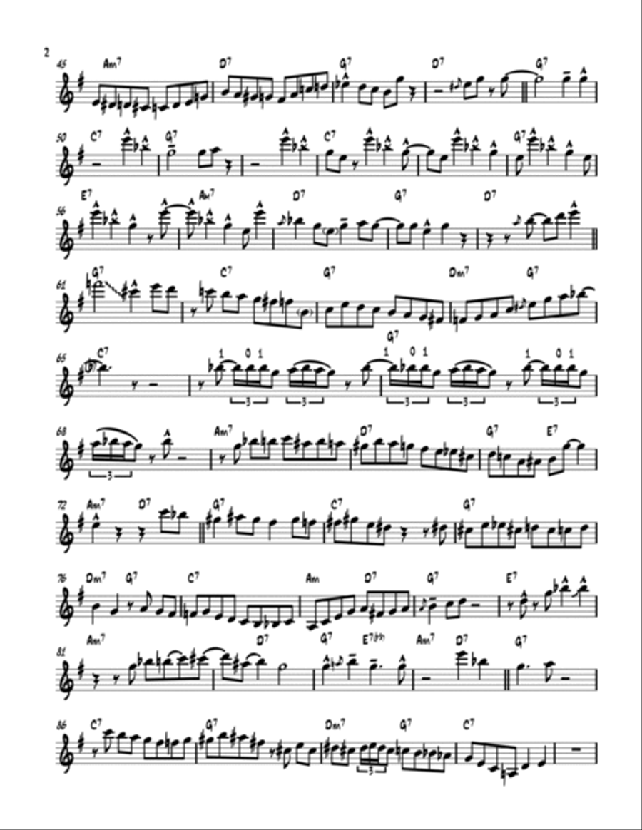 Bag's Groove Trumpet Solo Transcription (Nicholas Payton-Solo-Bb-Instr) Trumpet PDF B-Flat Trumpet scores gallery preview page 2