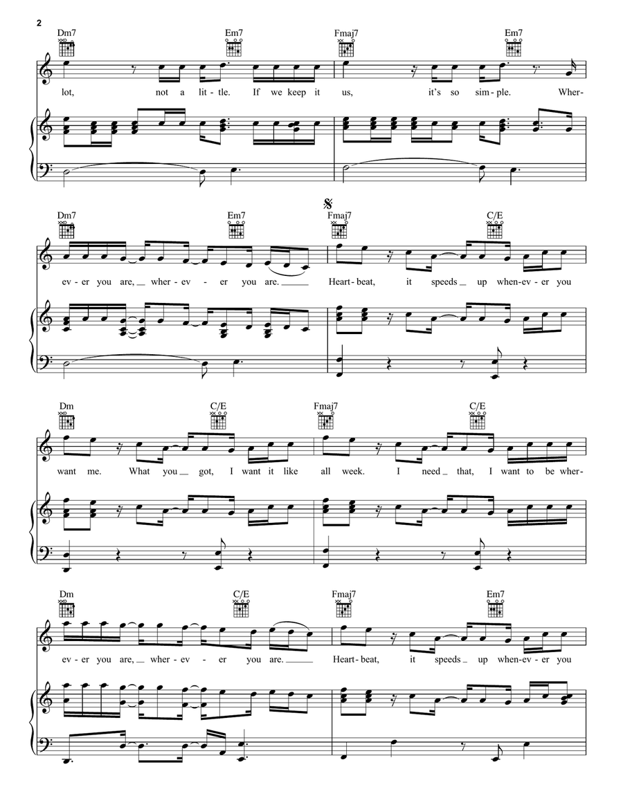 Heartbeat (from Lyle, Lyle, Crocodile) Piano, Vocal, Guitar scores gallery preview page 2