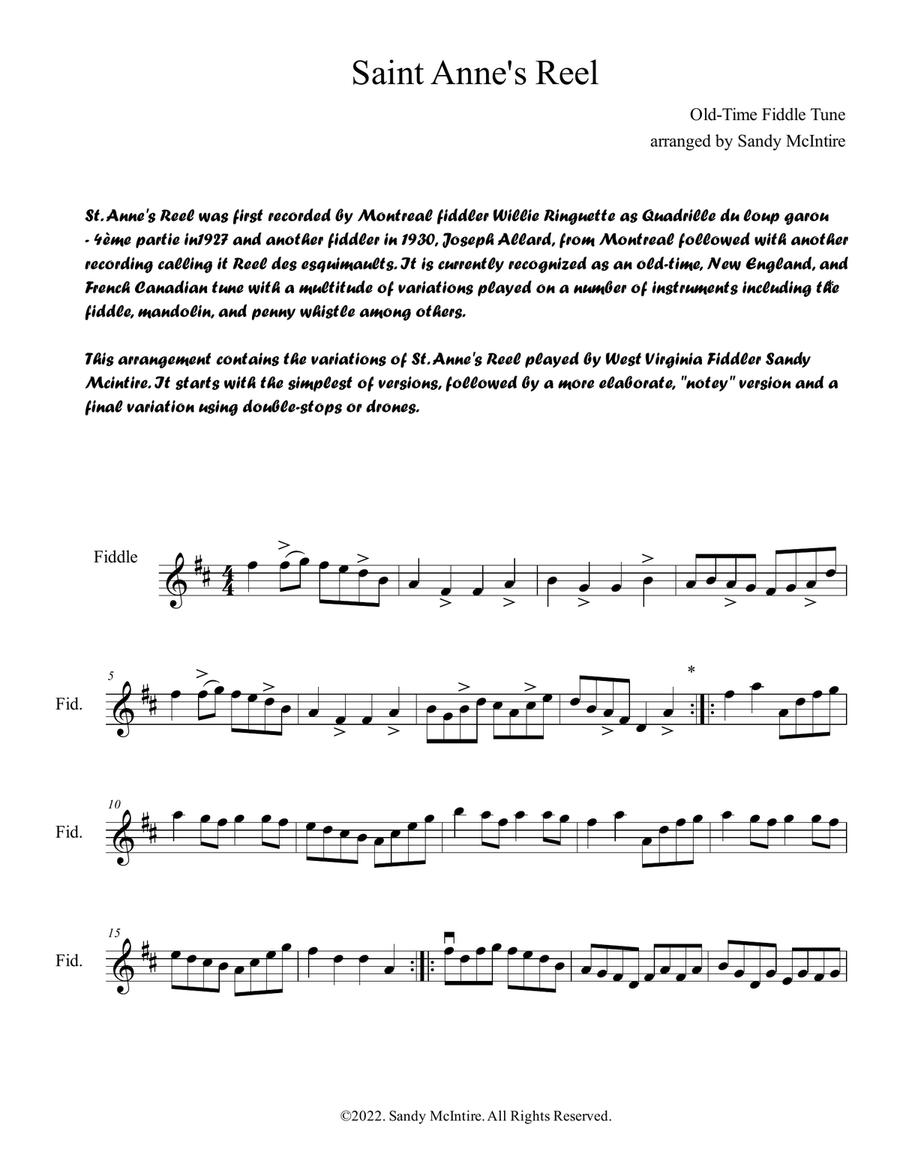Saint Anne's Reel Violin Solo scores gallery preview page 2