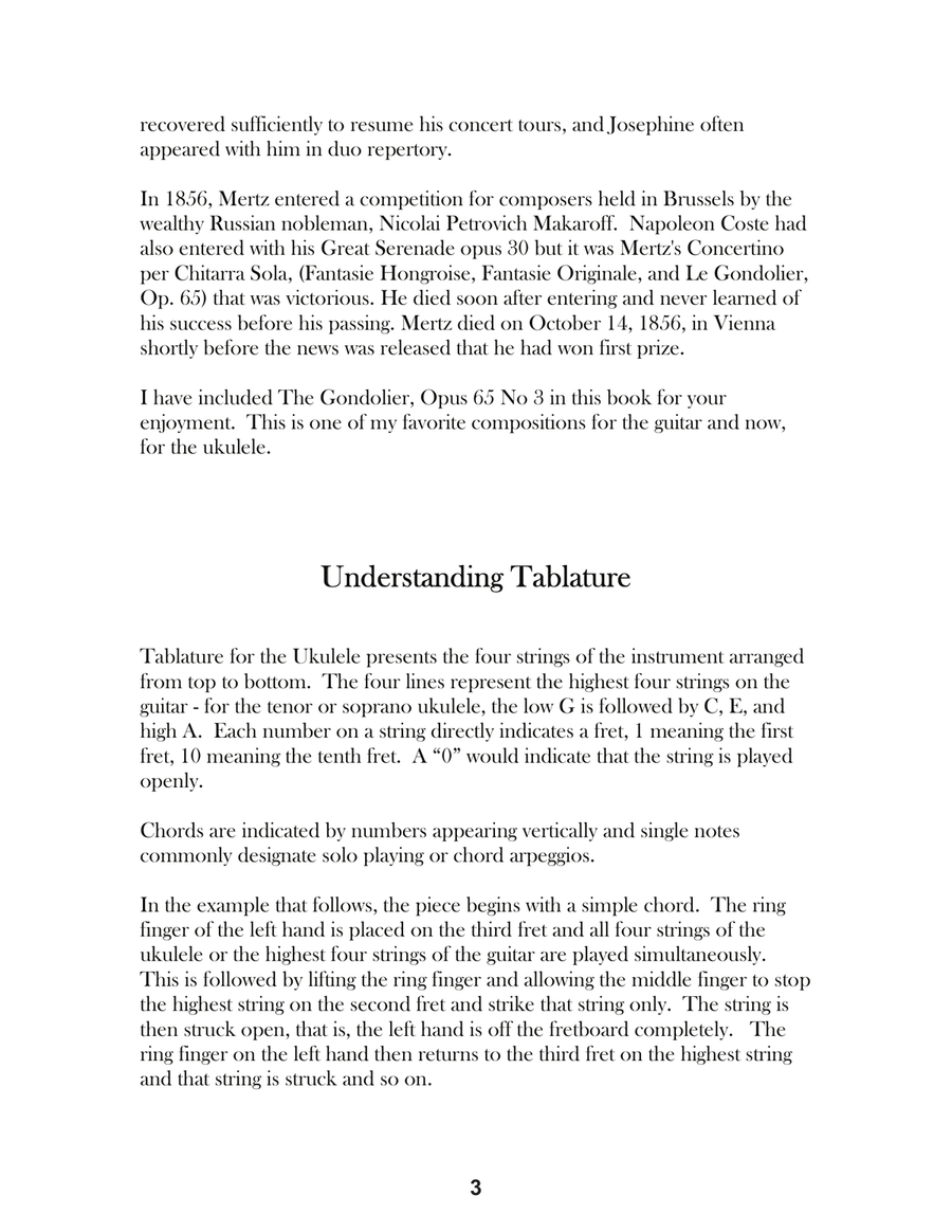 Johann Kaspar Mertz: Selected Pieces For Low G Ukulele Ukulele scores gallery preview page 5