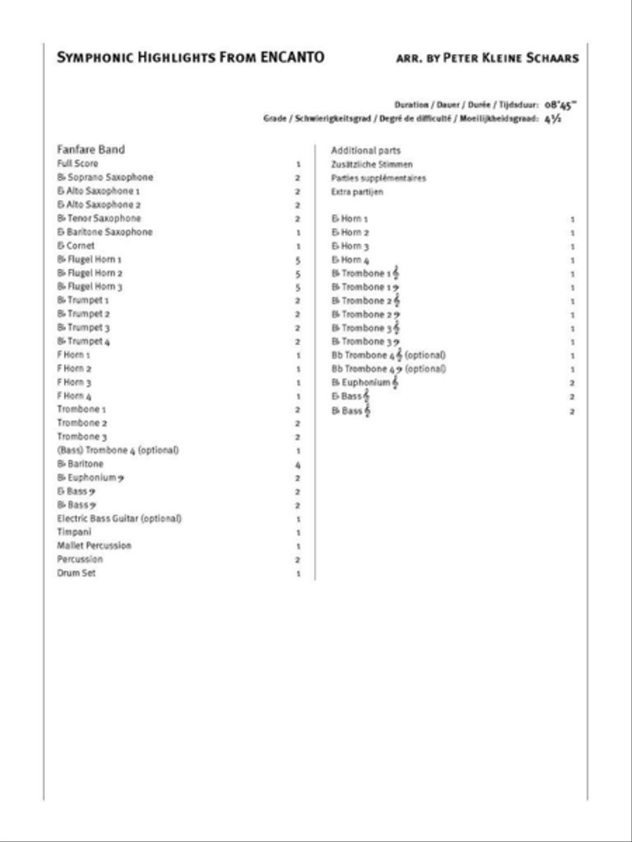Symphonic Highlights from ENCANTO Fanfare Band scores gallery preview page 2