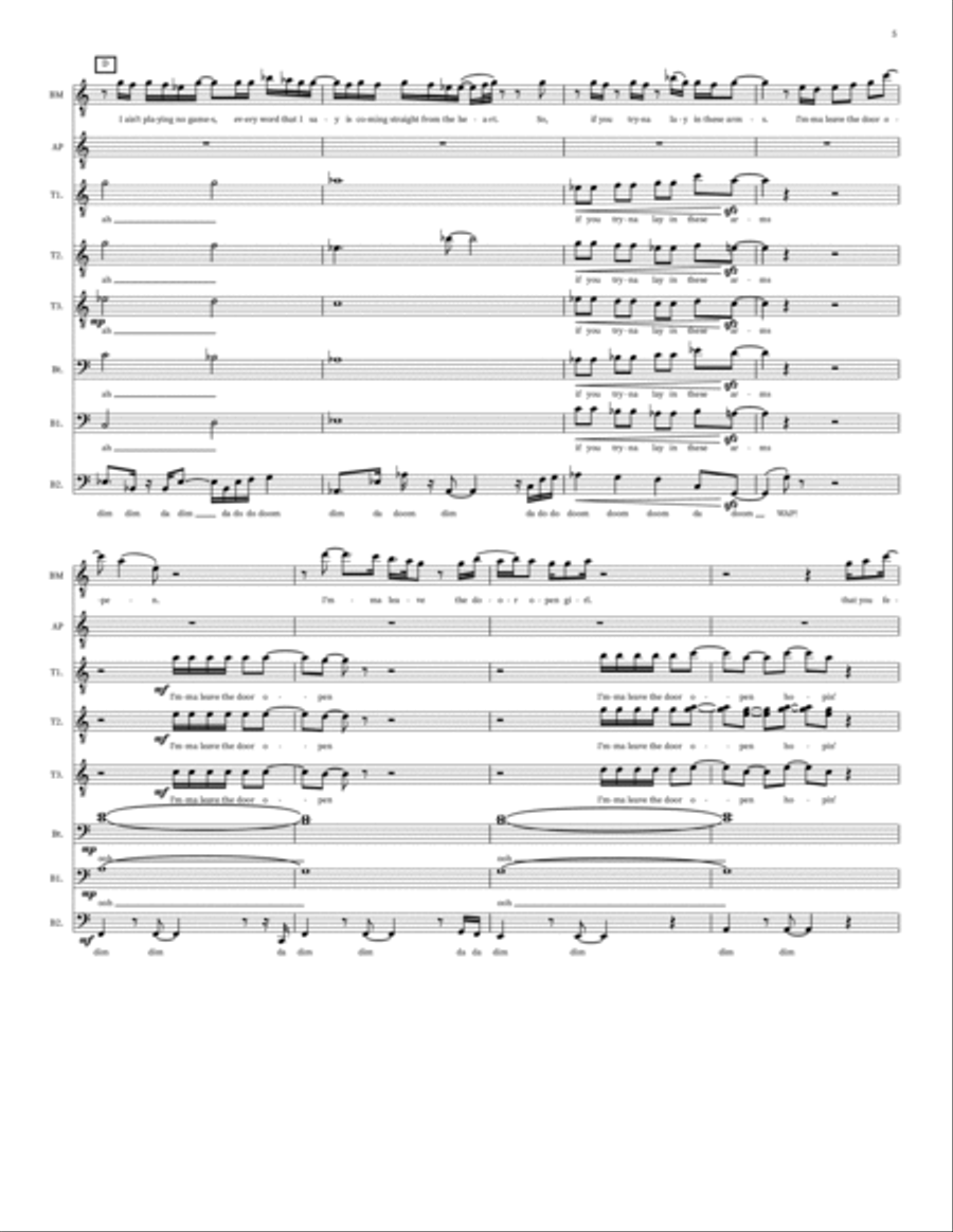 Leave The Door Open TTBB scores gallery preview page 5
