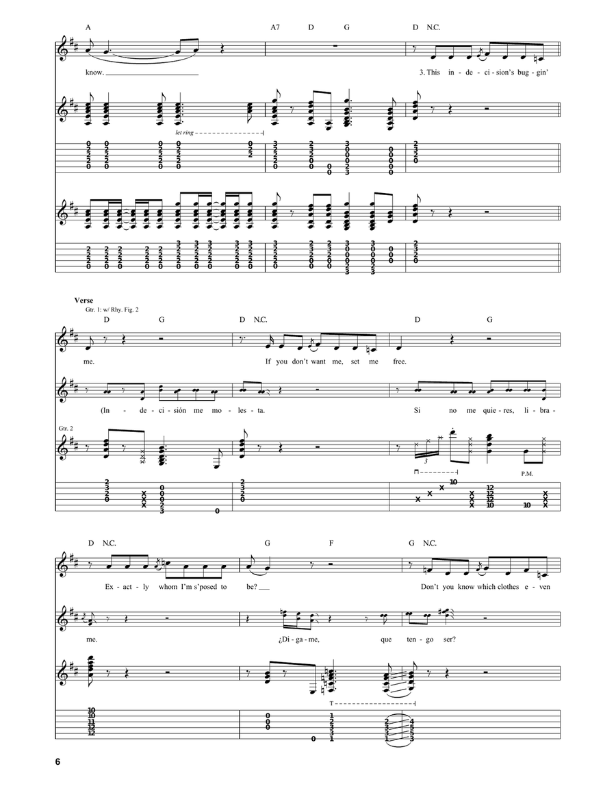 Should I Stay Or Should I Go Guitar Tablature scores gallery preview page 6