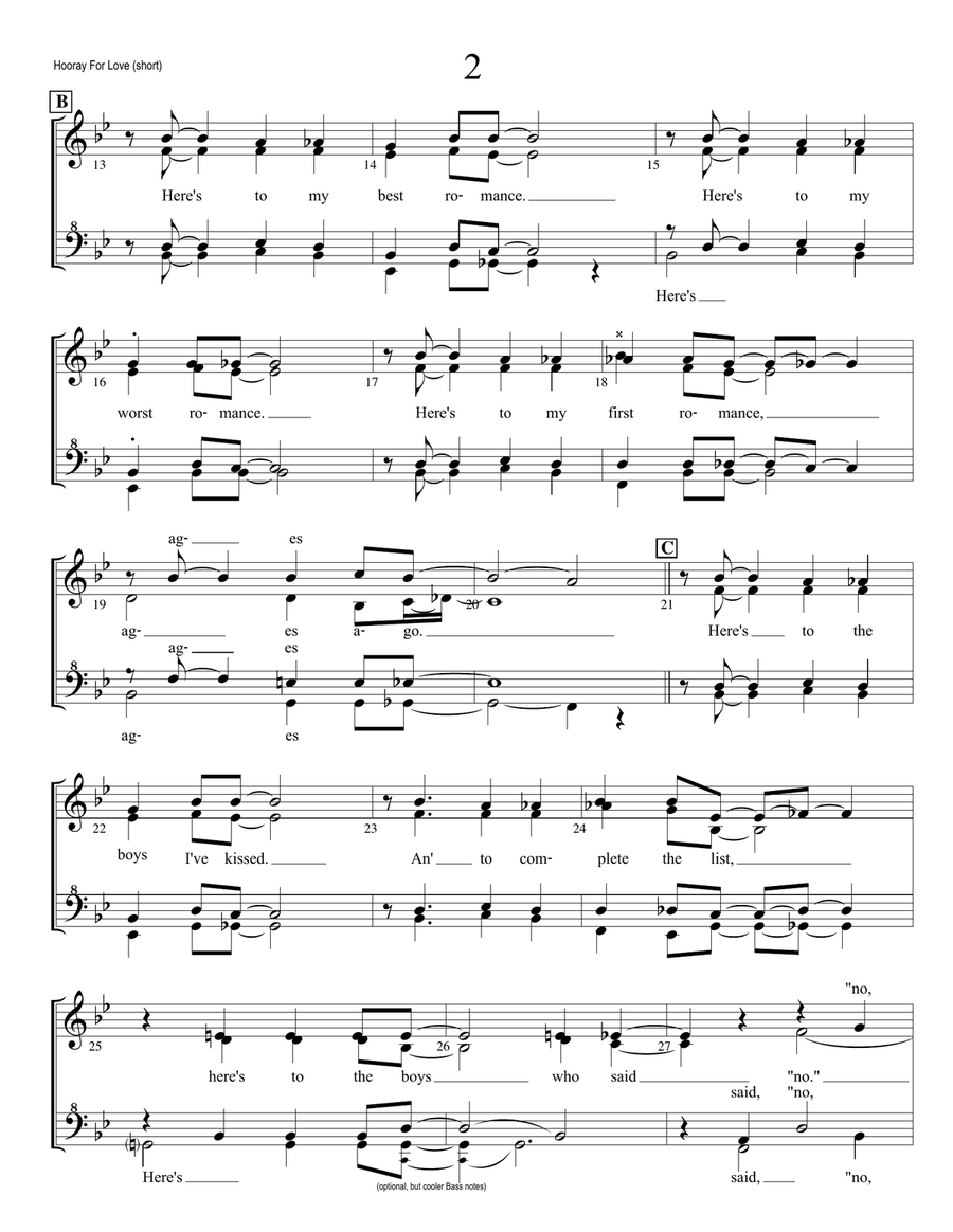Hooray For Love Hooray For Love SSAA scores gallery preview page 2