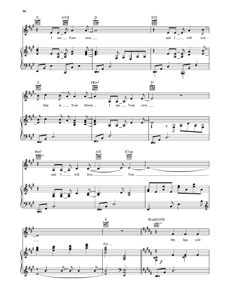 My Lips Will Praise You My Lips Will Praise You Piano, Vocal, Guitar scores gallery preview page 4