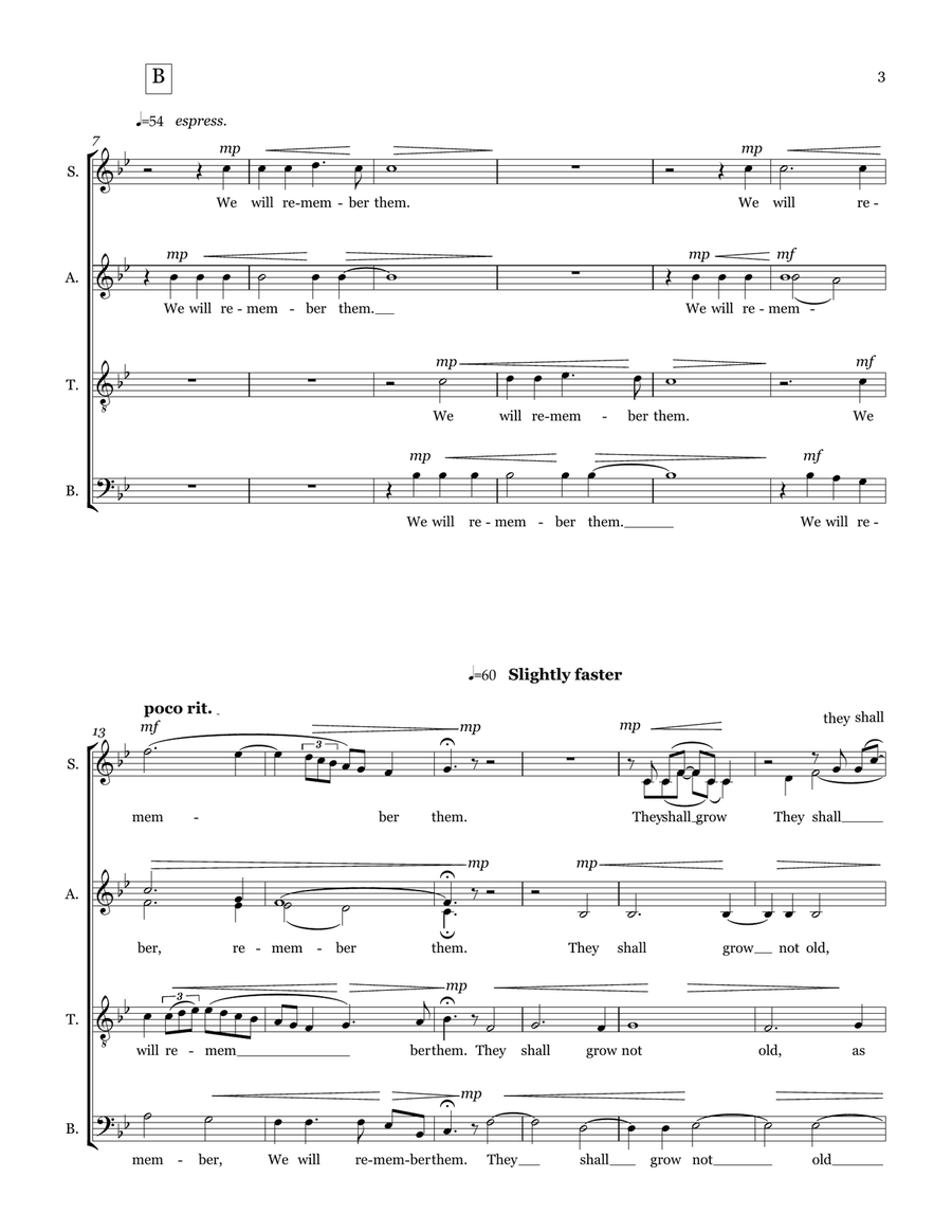 We Will Remember 4-Part scores gallery preview page 4