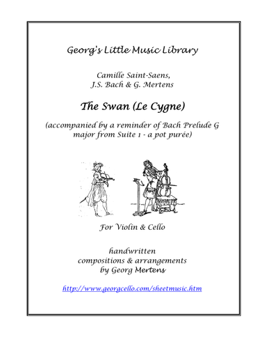 The Swan + Bach Prelude from Cello Suite 1 as Duo for Violin & Cello