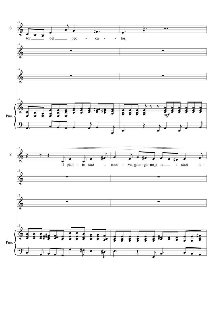 VERGIN TUTTO AMOR - For Alto or Bariton and Piano Piano, Vocal scores gallery preview page 3