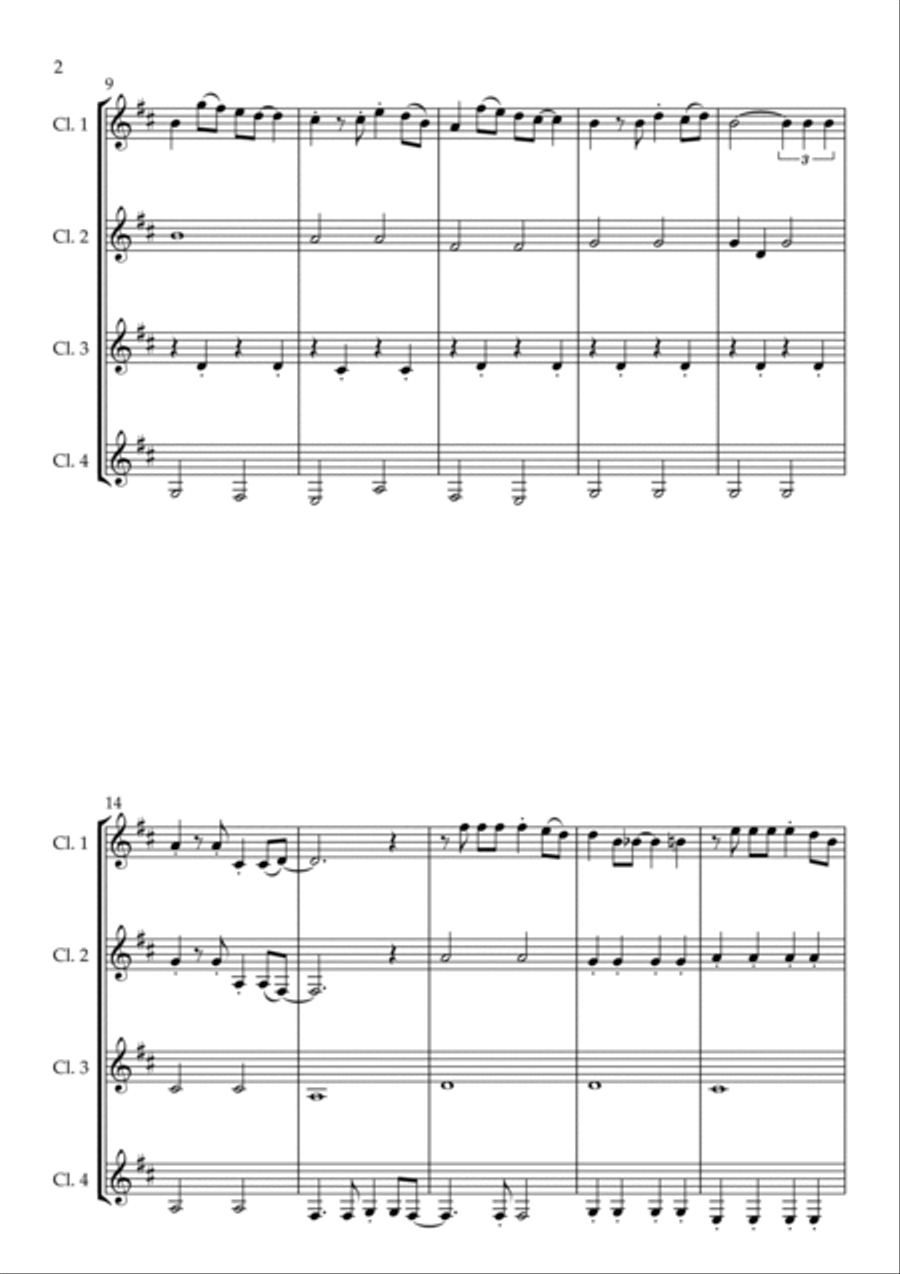 Feliz Navidad Woodwind Quartet scores gallery preview page 2